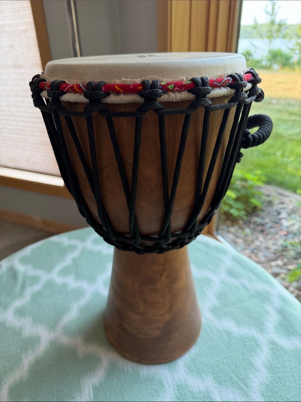 Tycoon Percussion 8" Rope-Tuned Wood Djembe Hand Drum – Natural Brown - Picture 4 of 8